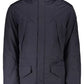 Napapijri Sleek Blue Hooded Jacket with Stylized Applications