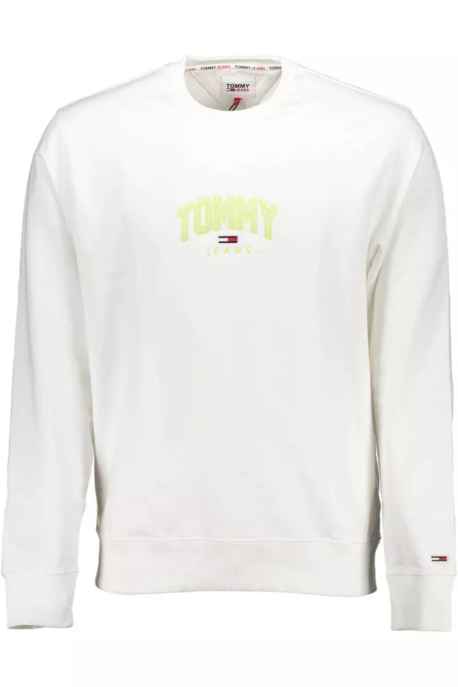 Tommy Hilfiger Elegant White Embroidered Logo Sweatshirt