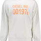 Diesel Crisp White Printed Cotton Sweatshirt