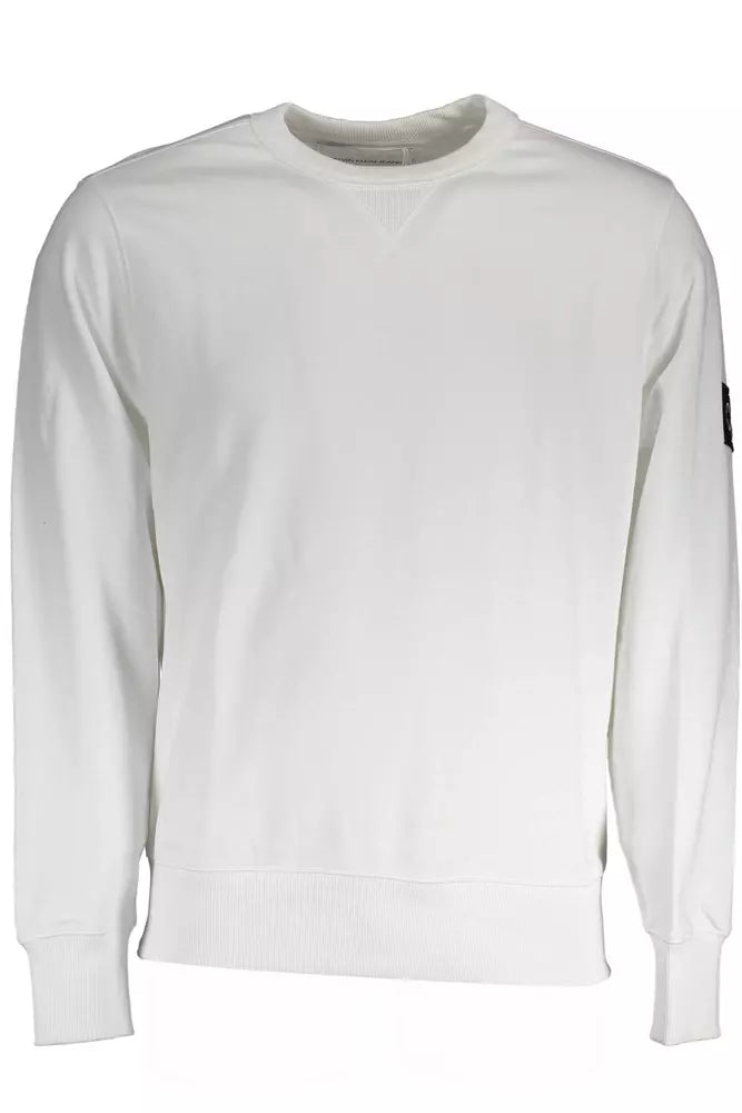 Calvin Klein Elegant White Cotton Sweatshirt for Men