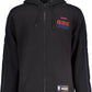 Hugo Boss Elegant Black Zippered Hoodie with Contrasting Accents