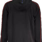 Hugo Boss Elegant Black Zippered Hoodie with Contrasting Accents