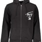 Tommy Hilfiger Elegant Black Cotton Zip Hoodie