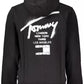 Tommy Hilfiger Elegant Black Cotton Zip Hoodie