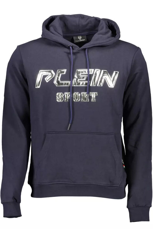 Plein Sport Electric Blue Contrast Hoodie with Logo Detail