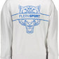 Plein Sport Sleek White Hooded Sweatshirt with Contrasting Print