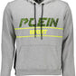 Plein Sport Sleek Gray Long-Sleeved Hooded Sweatshirt