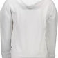 Plein Sport Sleek White Hooded Sweatshirt with Contrasting Print