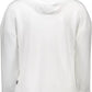 Plein Sport Sleek White Hooded Sweatshirt with Bold Prints