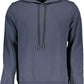 Cavalli Class Blue Cotton Hooded Sweatshirt with Logo Print