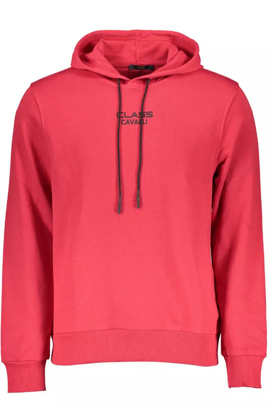 Cavalli Class Elegant Pink Hooded Sweatshirt with Logo