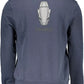 Cavalli Class Blue Cotton Hooded Sweatshirt with Logo Print