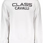 Cavalli Class Chic White Cotton Round Neck Sweater