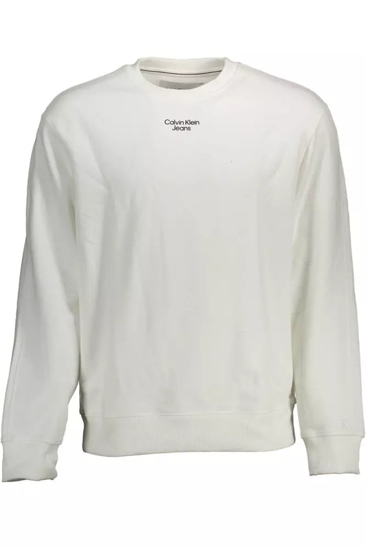 Calvin Klein Elegant White Cotton Sweater for Men