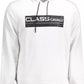 Cavalli Class Classy White Hooded Cotton Sweatshirt