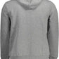 Cavalli Class Chic Gray Hooded Sweatshirt with Logo Print