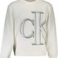 Calvin Klein Elegant White Cotton Sweater with Logo