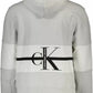 Calvin Klein Elegant Gray Hooded Sweatshirt with Contrasting Details