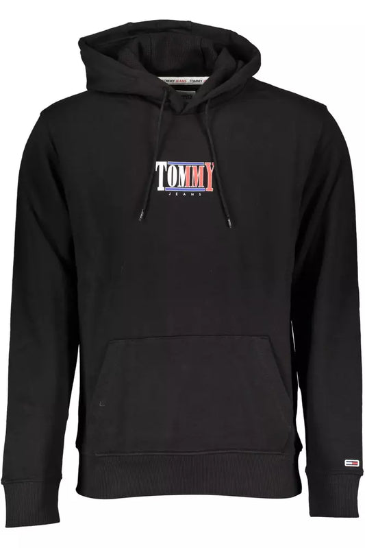 Tommy Hilfiger Chic Black Hooded Sweatshirt with Embroidery