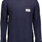 Tommy Hilfiger Elegant Blue Long-Sleeved Sweater with Logo Embroidery