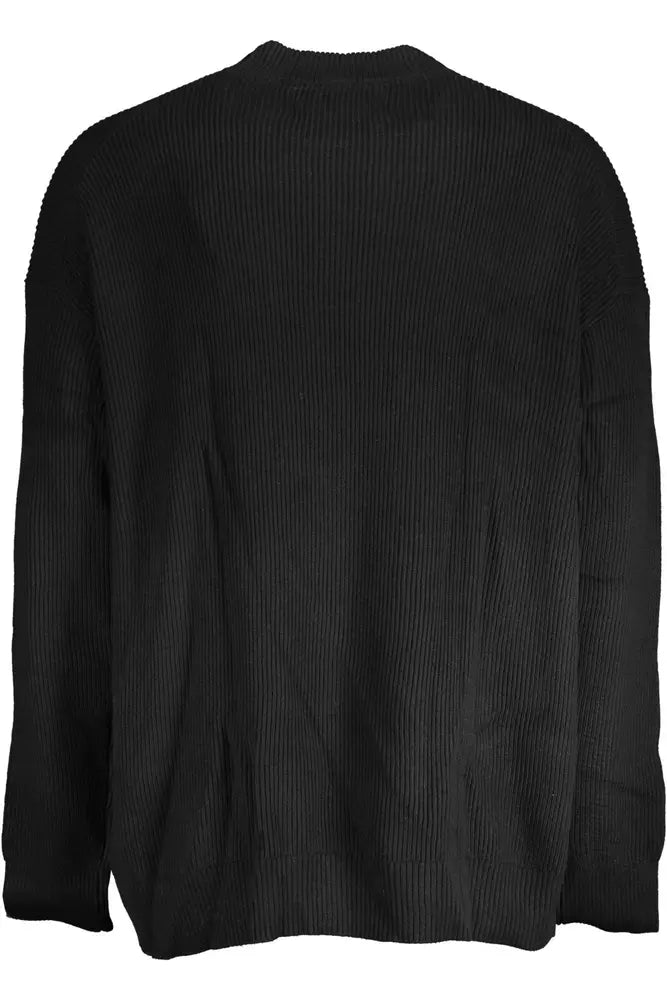 Calvin Klein Elegant Black Turtleneck with Embroidered Logo