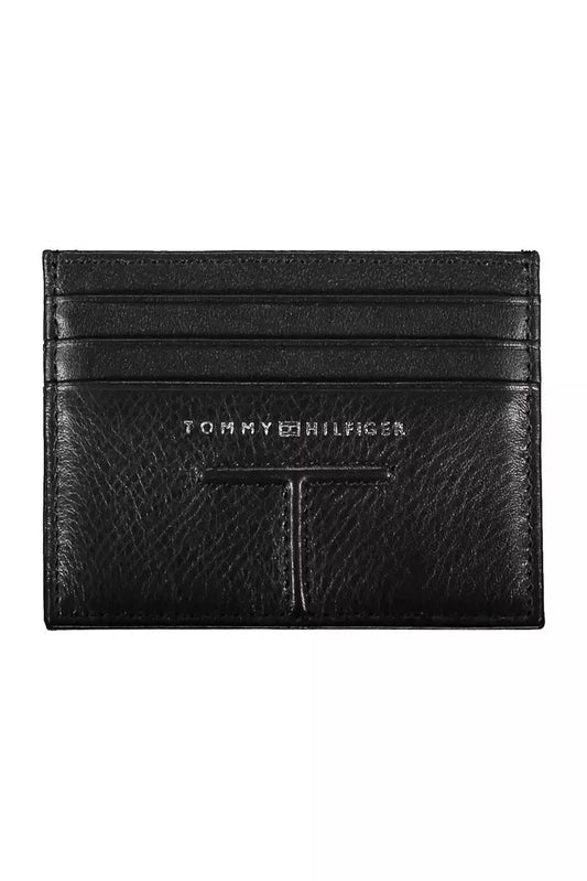 Tommy Hilfiger Sleek Black Leather Card Holder