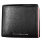 Tommy Hilfiger Sleek Black Leather Dual Compartment Wallet