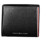 Tommy Hilfiger Sleek Black Leather Wallet with Contrasting Accents