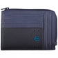 Piquadro Sleek Blue Leather Card Holder with RFID Block