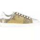 Emporio Armani Gleaming Gold Lace-Up Sport Sneakers