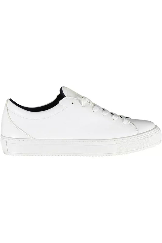 Tommy Hilfiger Chic White Lace-Up Sneakers with Logo Detail