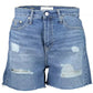 Calvin Klein Chic Embroidered Denim Shorts with Worn Detail