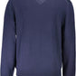 Napapijri Elegant Blue Wool V-Neck Sweater