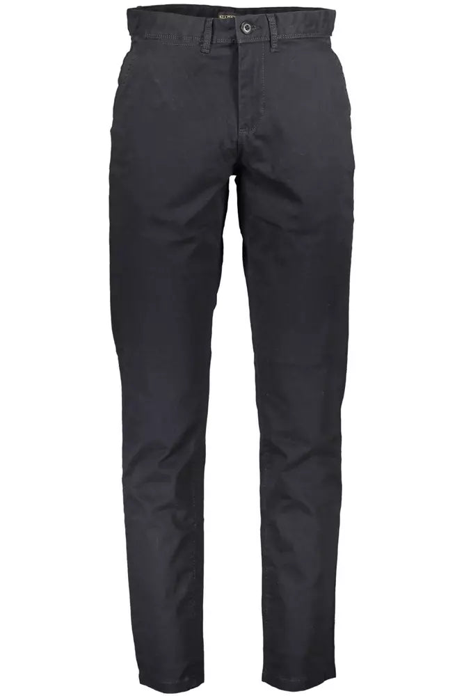 Napapijri Sleek Black Cotton Blend Trousers