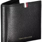 Tommy Hilfiger Elegant Black Leather Wallet with Contrast Details