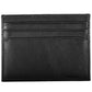 Tommy Hilfiger Sleek Black Leather Card Holder with Contrasting Detail