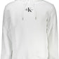 Calvin Klein Chic White Hooded Sweatshirt with Logo Embroidery