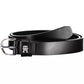 Tommy Hilfiger Elegant Black Leather Belt with Metal Buckle