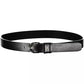 Tommy Hilfiger Elegant Black Leather Belt with Metal Buckle