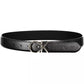 Calvin Klein Sleek Black Leather Belt with Logo Buckle