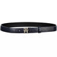 Tommy Hilfiger Elegant Blue Leather Belt with Metal Accents