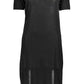 Cavalli Class Chic Black Embroidered Short Sleeve Dress