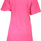 Cavalli Class Chic Pink Print Short Sleeve Dress