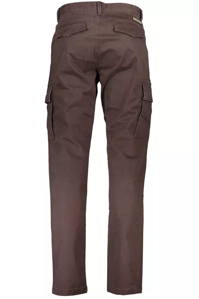 Napapijri Chic Brown Cotton Stretch Trousers