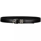 Tommy Hilfiger Elegant Black Leather Belt with Metal Buckle