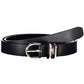 Tommy Hilfiger Elegant Blue Leather Belt with Metal Buckle