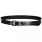 Calvin Klein Elegant Black Leather Belt with Logo Buckle