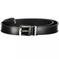 Calvin Klein Elegant Black Leather Belt with Metal Buckle