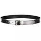 Calvin Klein Elegant Black Leather Belt with Metal Buckle