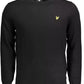 Lyle & Scott Elegant Long-Sleeved Black Cotton-Wool Blend Sweater